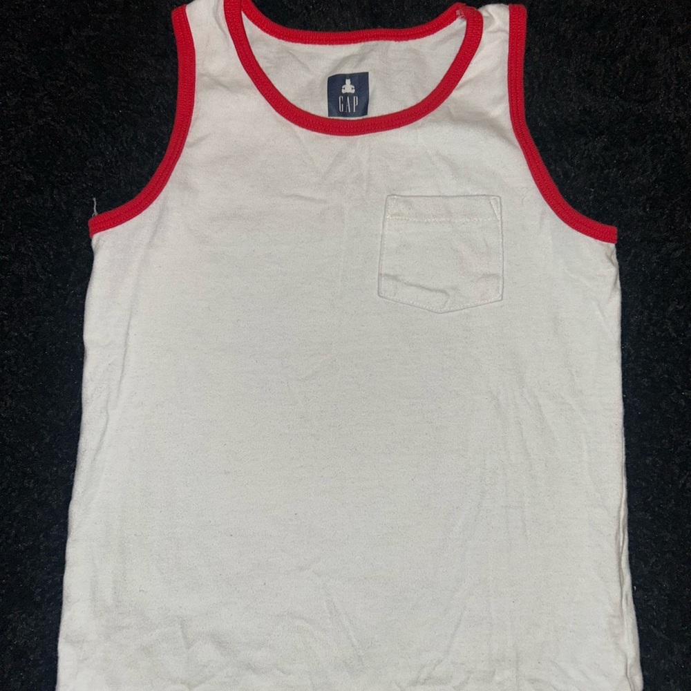 GAP Kids White and Red Tank Top